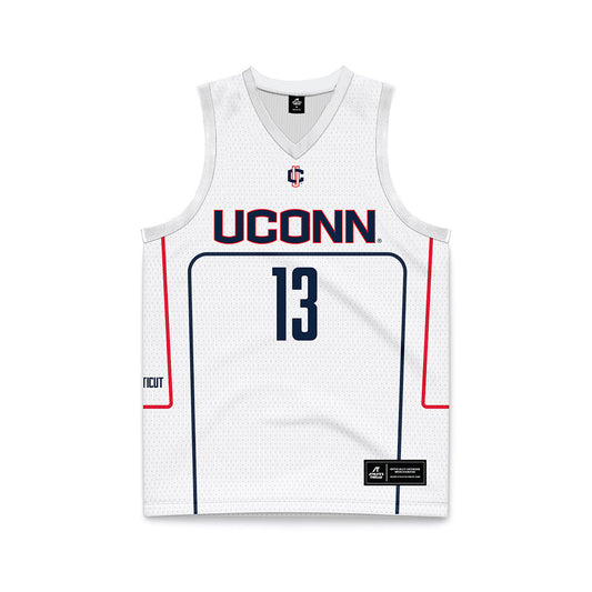 UConn - NCAA Men's Basketball : Jacob ROSS - White Basketball Jersey-0