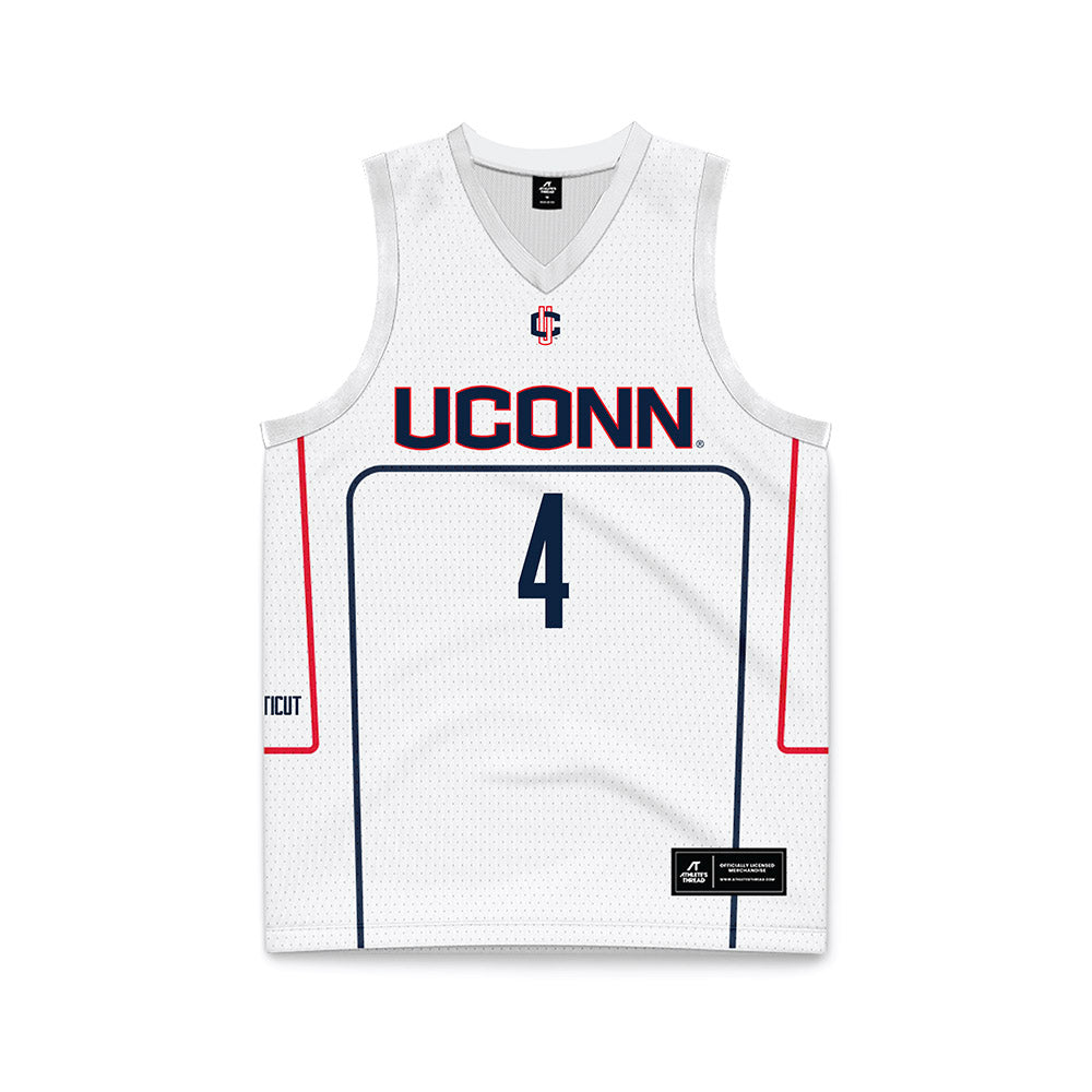 UConn - NCAA Men's Basketball : Dwayne Koroma - White Basketball Jersey-0