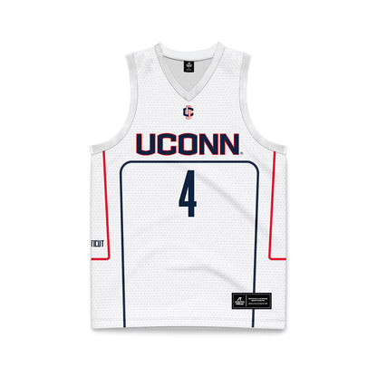 UConn - NCAA Men's Basketball : Dwayne Koroma - White Basketball Jersey-0