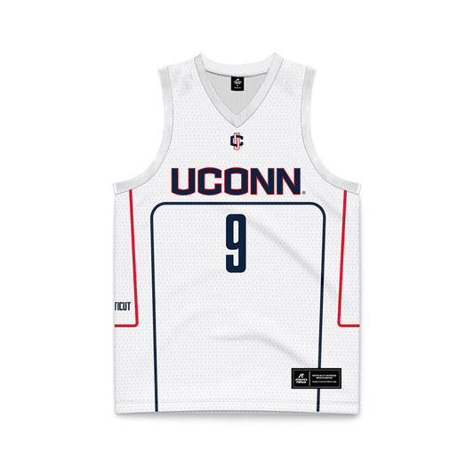 UConn - NCAA Men's Basketball : Alec Millender - White Basketball Jersey-0
