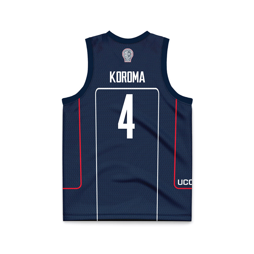 UConn - NCAA Men's Basketball : Dwayne Koroma - Navy Basketball Jersey-1