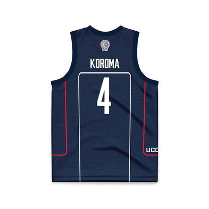 UConn - NCAA Men's Basketball : Dwayne Koroma - Navy Basketball Jersey-1