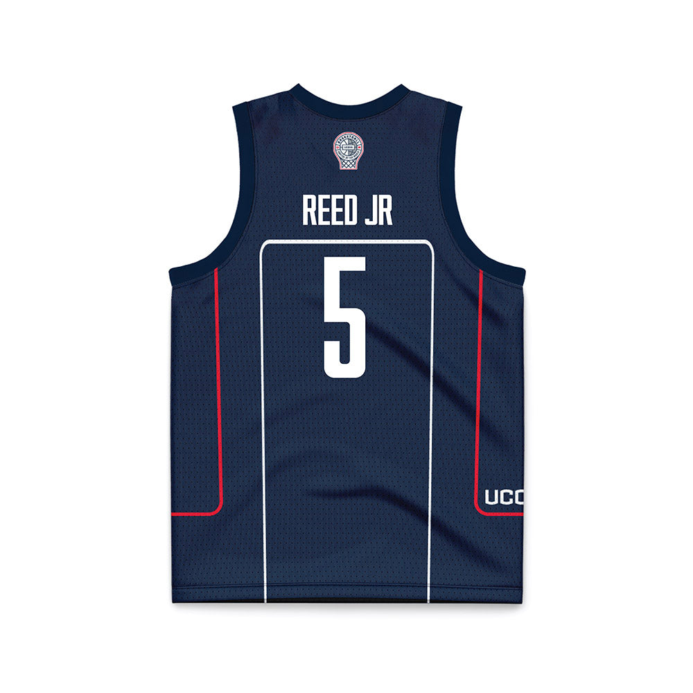 UConn - NCAA Men's Basketball : Tarris Reed Jr - Navy Basketball Jersey-1