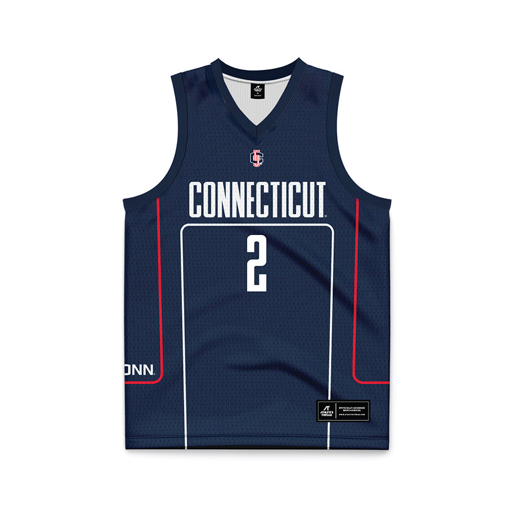 UConn - NCAA Men's Basketball : Silas Demary Jr - Navy Basketball Jersey-0