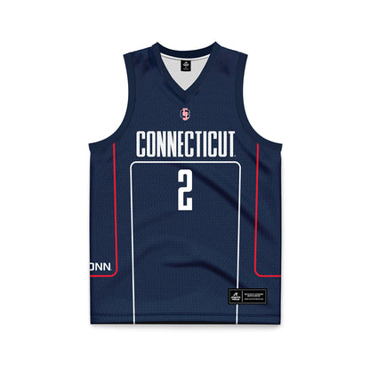 UConn - NCAA Men's Basketball : Silas Demary Jr - Navy Basketball Jersey-0