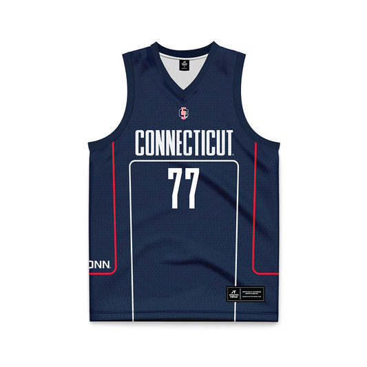UConn - NCAA Men's Basketball : Uros Paunovic - Navy Basketball Jersey-0