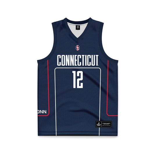 UConn - NCAA Men's Basketball : Eric Reibe - Navy Basketball Jersey-0