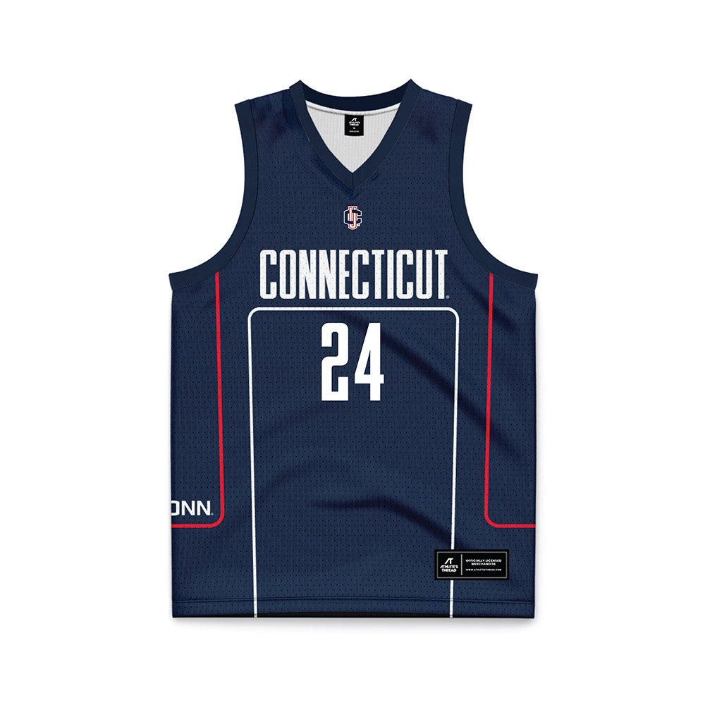 UConn - NCAA Men's Basketball : Braylon Mullins - Navy Basketball Jersey-0