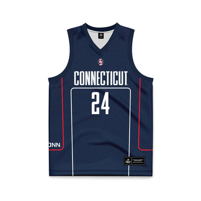 UConn - NCAA Men's Basketball : Braylon Mullins - Navy Basketball Jersey-0