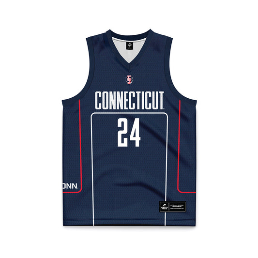 UConn - NCAA Men's Basketball : Braylon Mullins - Navy Basketball Jersey-0