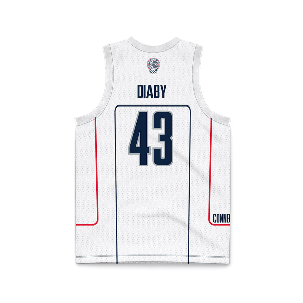 UConn - NCAA Men's Basketball : Souleymane Diaby - Grey Basketball Jersey-1