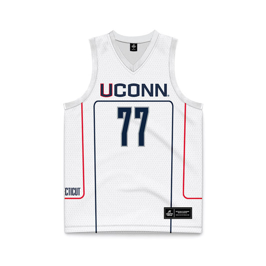 UConn - NCAA Men's Basketball : Uros Paunovic - Grey Basketball Jersey-0