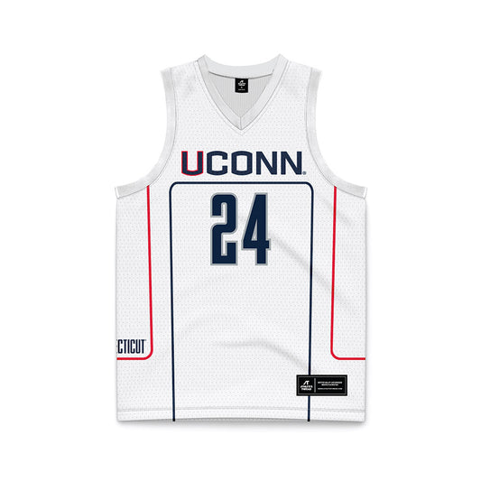 UConn - NCAA Men's Basketball : Braylon Mullins - Grey Basketball Jersey-0