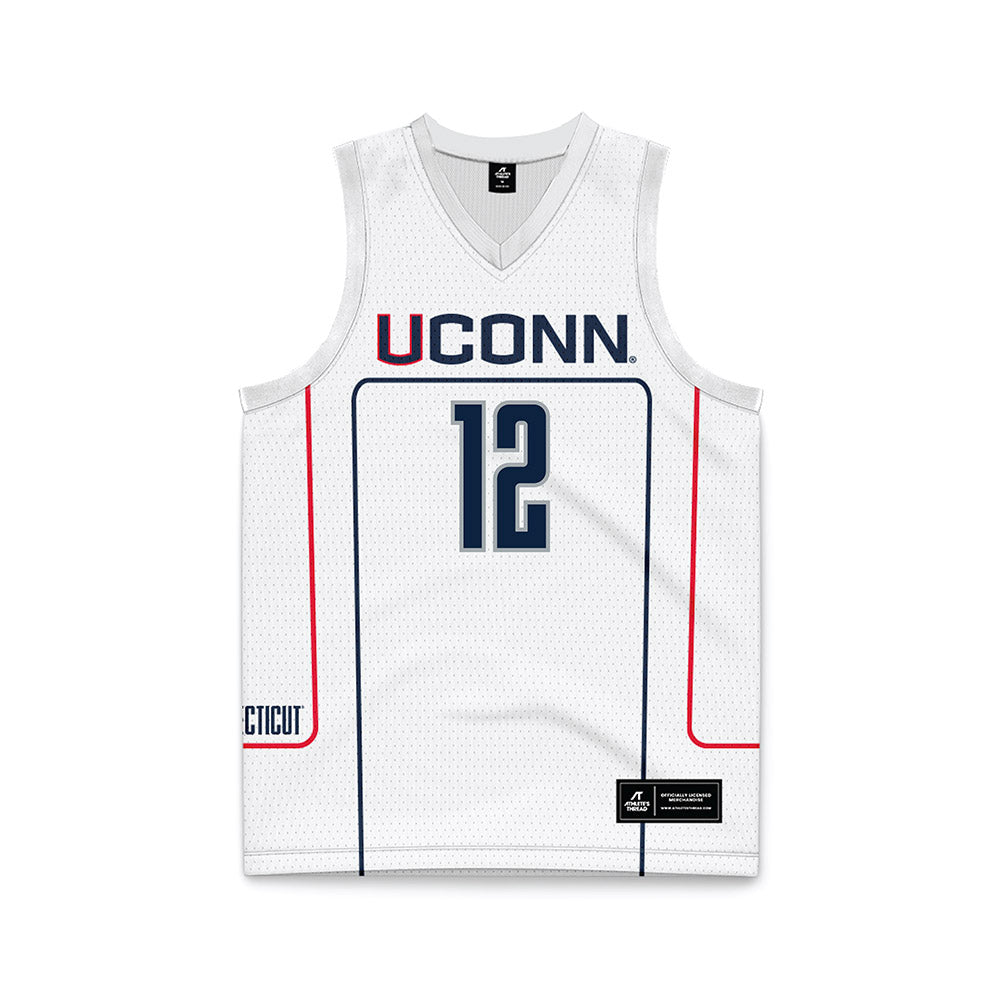 UConn - NCAA Men's Basketball : Eric Reibe - Grey Basketball Jersey-0