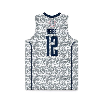 UConn - NCAA Men's Basketball : Eric Reibe - White Camo Basketball Jersey-1