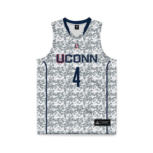 UConn - NCAA Men's Basketball : Dwayne Koroma - White Camo Basketball Jersey-0