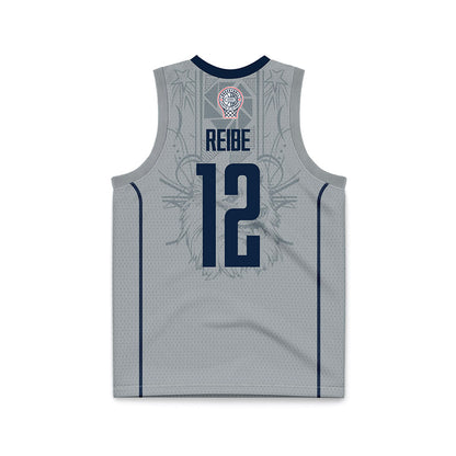UConn - NCAA Men's Basketball : Eric Reibe - Grey Basketball Jersey-1