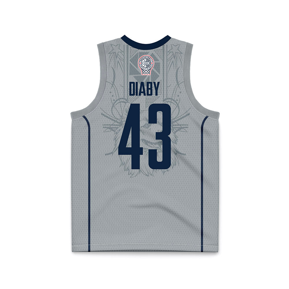 UConn - NCAA Men's Basketball : Souleymane Diaby - Grey Basketball Jersey-1