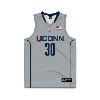 UConn - NCAA Men's Basketball : Liam McNeeley - Grey Basketball Jersey