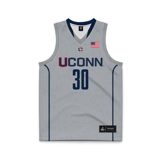 UConn - NCAA Men's Basketball : Liam McNeeley - Grey Basketball Jersey