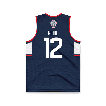 UConn - NCAA Men's Basketball : Eric Reibe - Navy Basketball Jersey-1