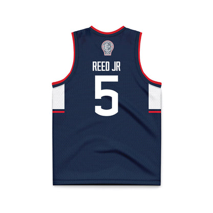UConn - NCAA Men's Basketball : Tarris Reed Jr - Navy Basketball Jersey-1