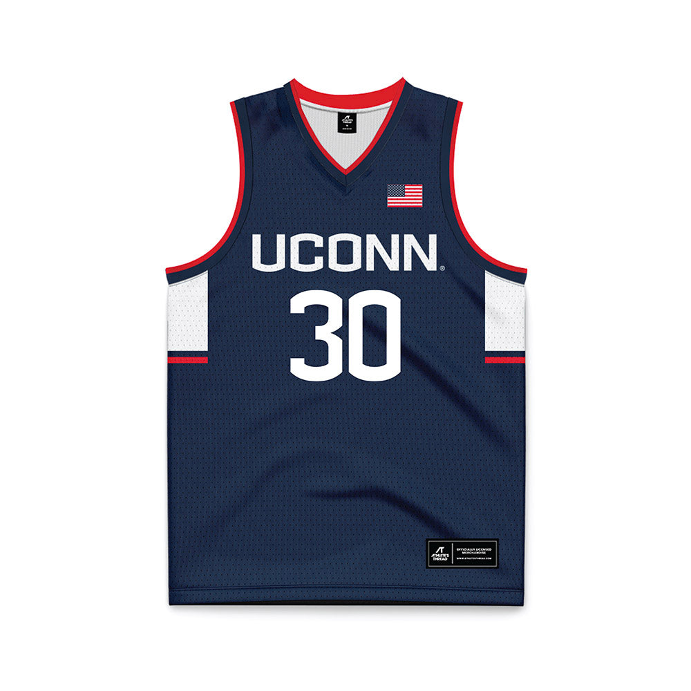 UConn - NCAA Men's Basketball : Liam McNeeley - Navy Basketball Jersey