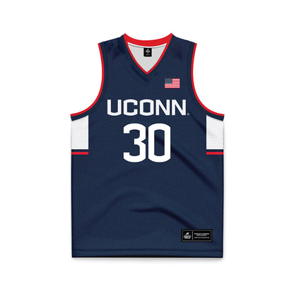 UConn - NCAA Men's Basketball : Liam McNeeley - Navy Basketball Jersey