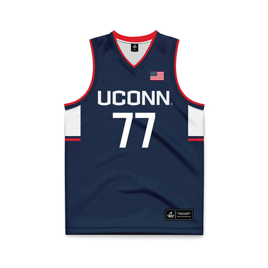 UConn - NCAA Men's Basketball : Uros Paunovic - Navy Basketball Jersey-0