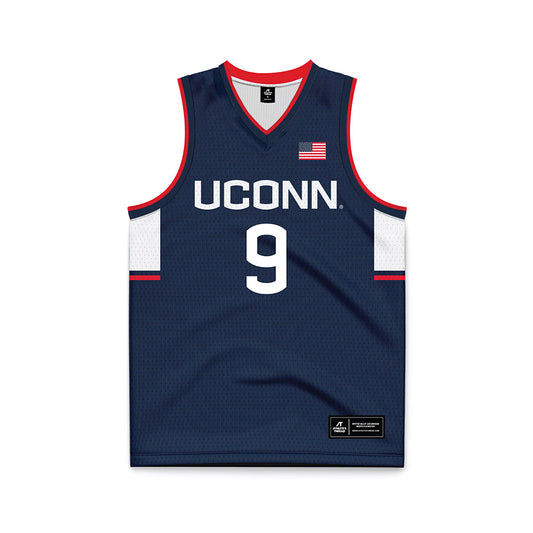 UConn - NCAA Men's Basketball : Alec Millender - Navy Basketball Jersey-0