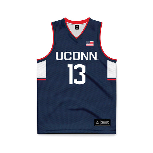 UConn - NCAA Men's Basketball : Jacob ROSS - Navy Basketball Jersey-0