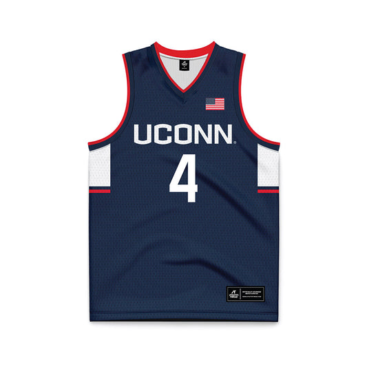UConn - NCAA Men's Basketball : Dwayne Koroma - Navy Basketball Jersey-0