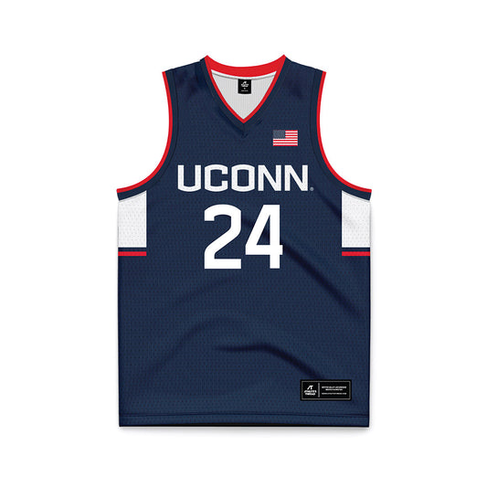 UConn - NCAA Men's Basketball : Braylon Mullins - Navy Basketball Jersey-0