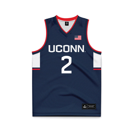 UConn - NCAA Men's Basketball : Silas Demary Jr - Navy Basketball Jersey-0