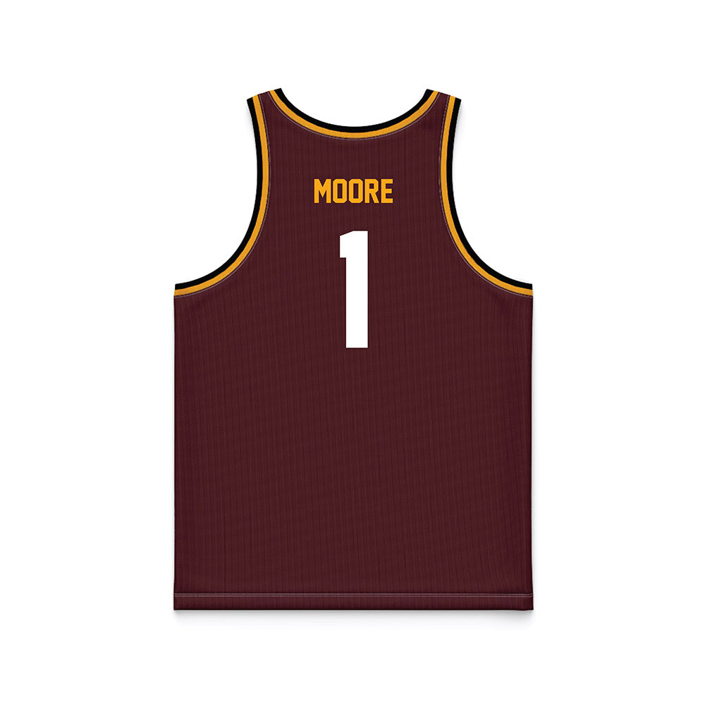 Loyola - NCAA Men's Basketball : Justin Moore - Sister Jean 2025 Maroon Basketball Jersey-1