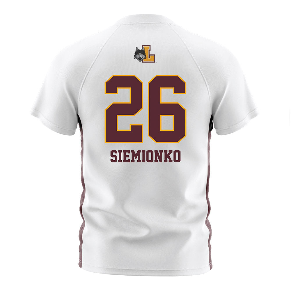 Loyola - NCAA Men's Soccer : David Siemionko - White Soccer Jersey