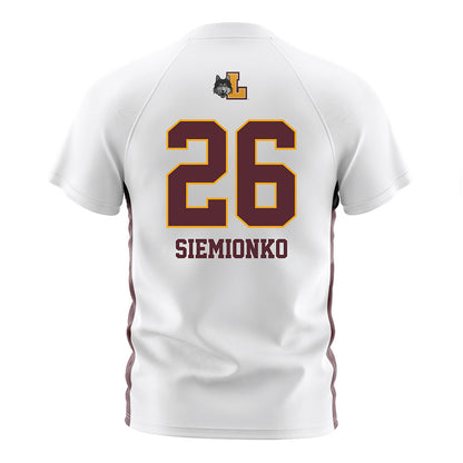 Loyola - NCAA Men's Soccer : David Siemionko - White Soccer Jersey