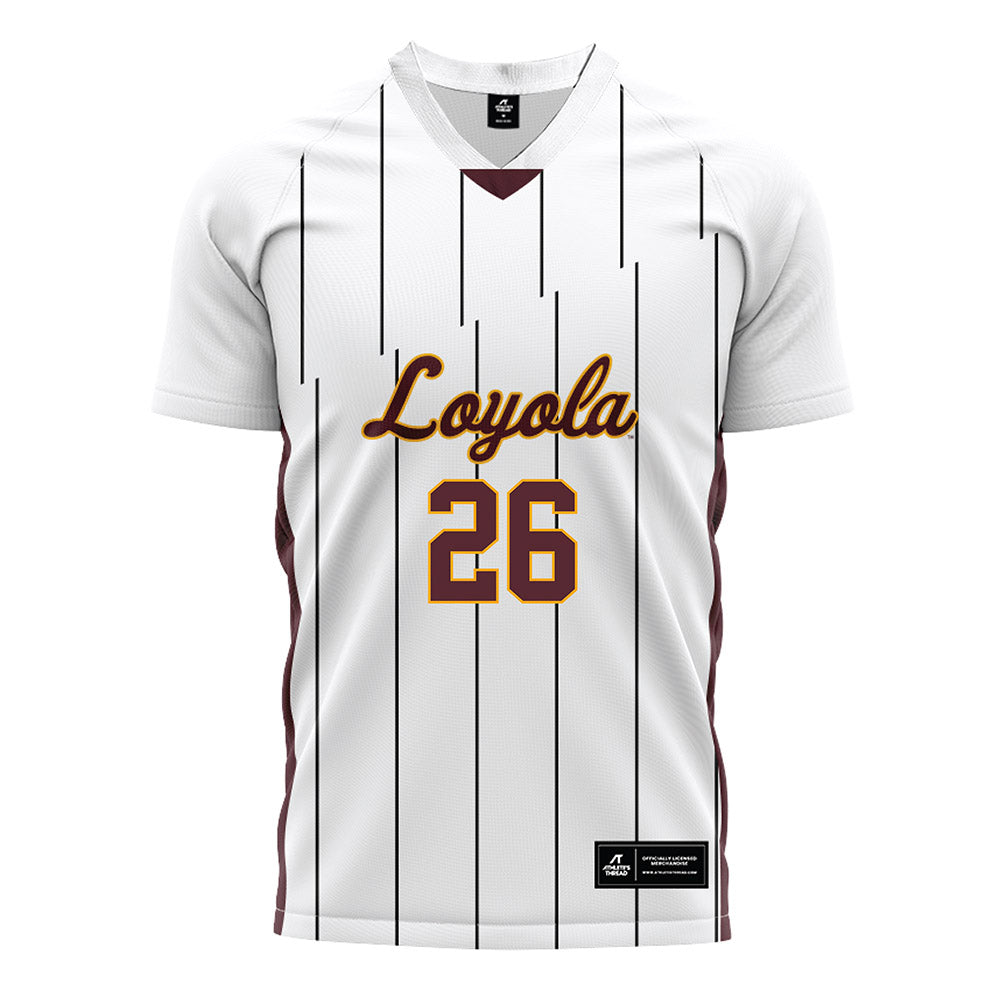 Loyola - NCAA Men's Soccer : David Siemionko - White Soccer Jersey