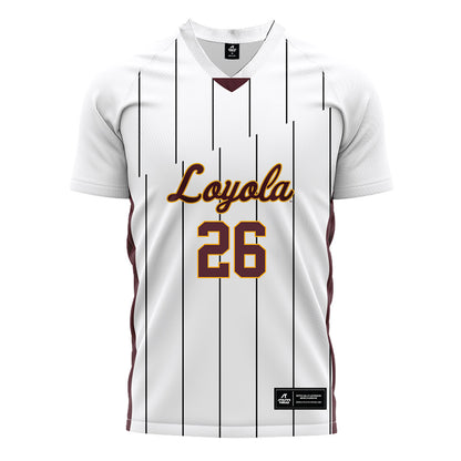 Loyola - NCAA Men's Soccer : David Siemionko - White Soccer Jersey