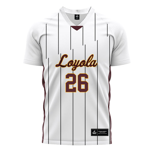 Loyola - NCAA Men's Soccer : David Siemionko - White Soccer Jersey