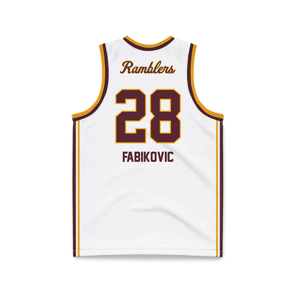 Loyola - NCAA Men's Volleyball : Daniel Fabikovic - White Basketball Jersey-1