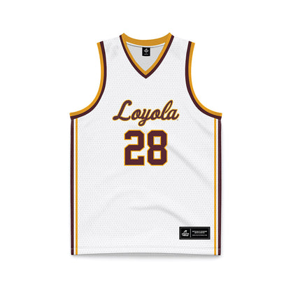 Loyola - NCAA Men's Volleyball : Daniel Fabikovic - White Basketball Jersey-0