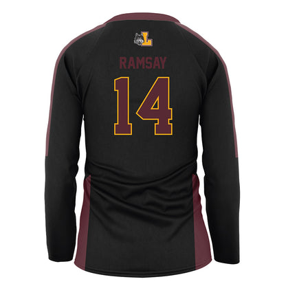 Loyola - NCAA Women's Volleyball : Ella Ramsay - Black Volleyball Jersey-1