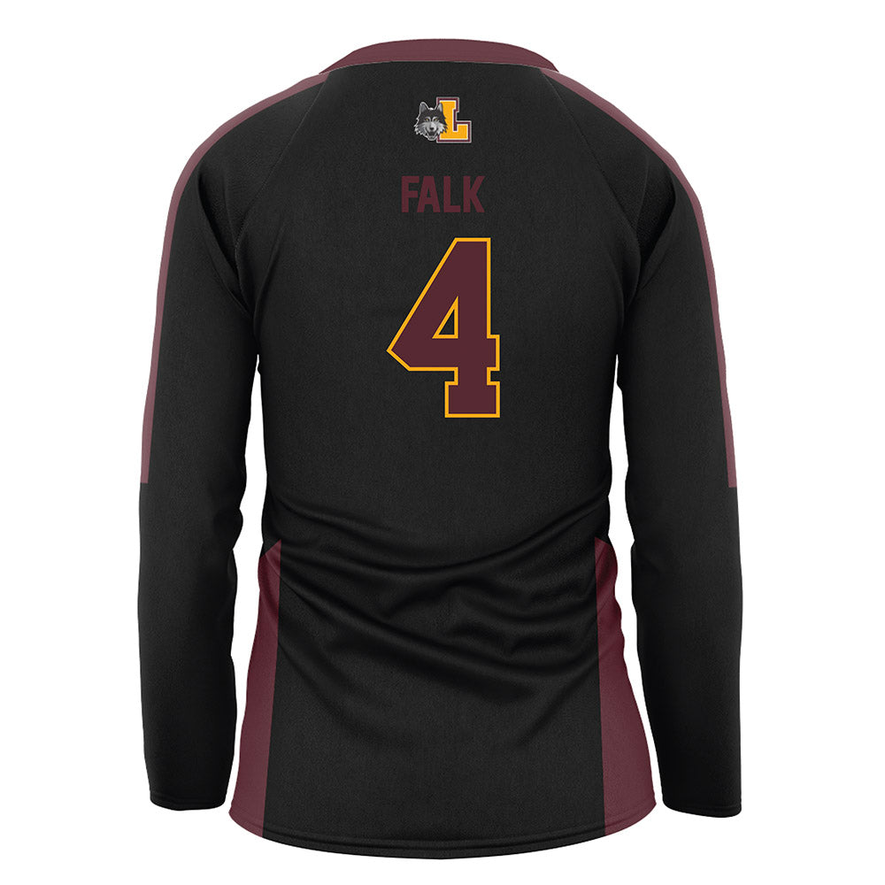 Loyola - NCAA Women's Volleyball : Sam Falk - Black Volleyball Jersey-1