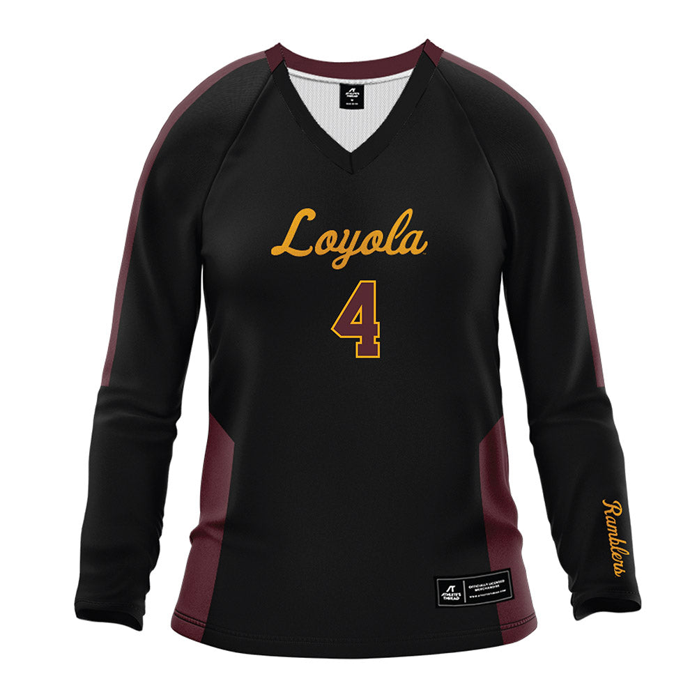 Loyola - NCAA Women's Volleyball : Sam Falk - Black Volleyball Jersey-0