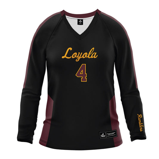 Loyola - NCAA Women's Volleyball : Sam Falk - Black Volleyball Jersey-0