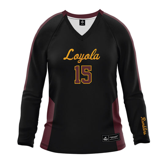 Loyola - NCAA Women's Volleyball : Avary DeBlieck - Black Volleyball Jersey-0