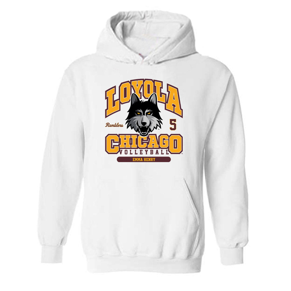 Loyola - NCAA Women's Volleyball : Emma Henry - Classic Fashion Shersey Hooded Sweatshirt