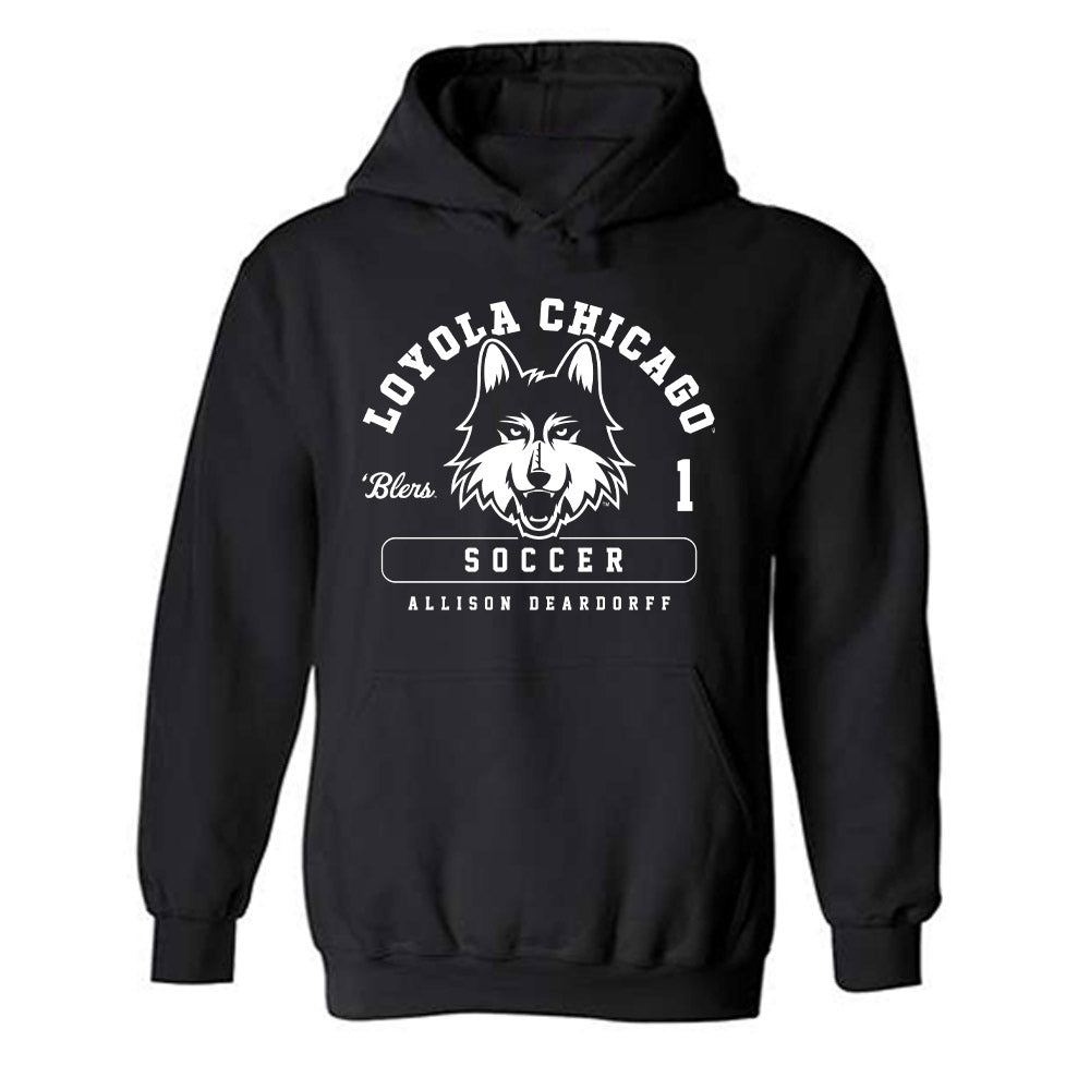 Loyola - NCAA Women's Soccer : Allison Deardorff - Classic Fashion Shersey Hooded Sweatshirt-0