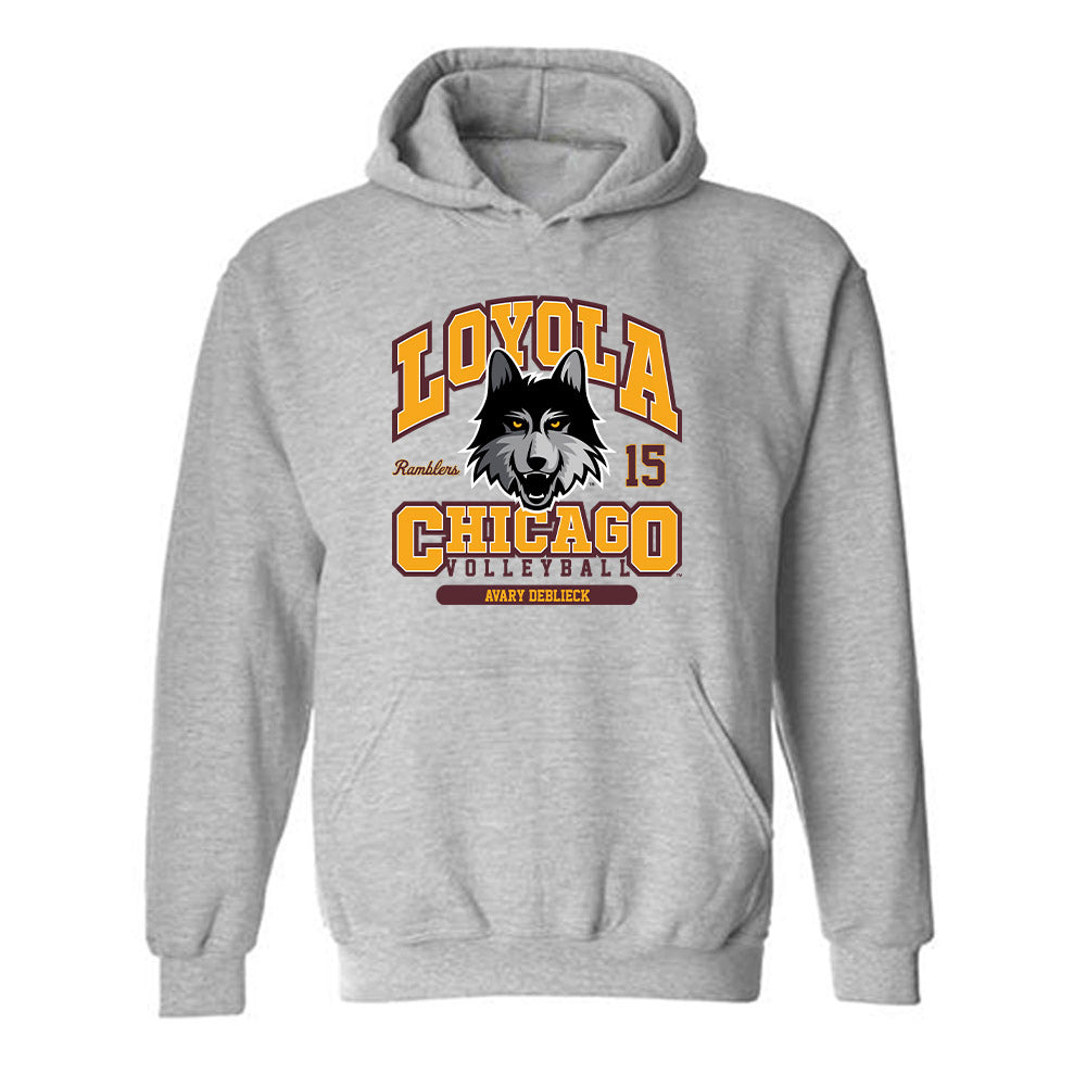 Loyola - NCAA Women's Volleyball : Avary DeBlieck - Classic Fashion Shersey Hooded Sweatshirt-0